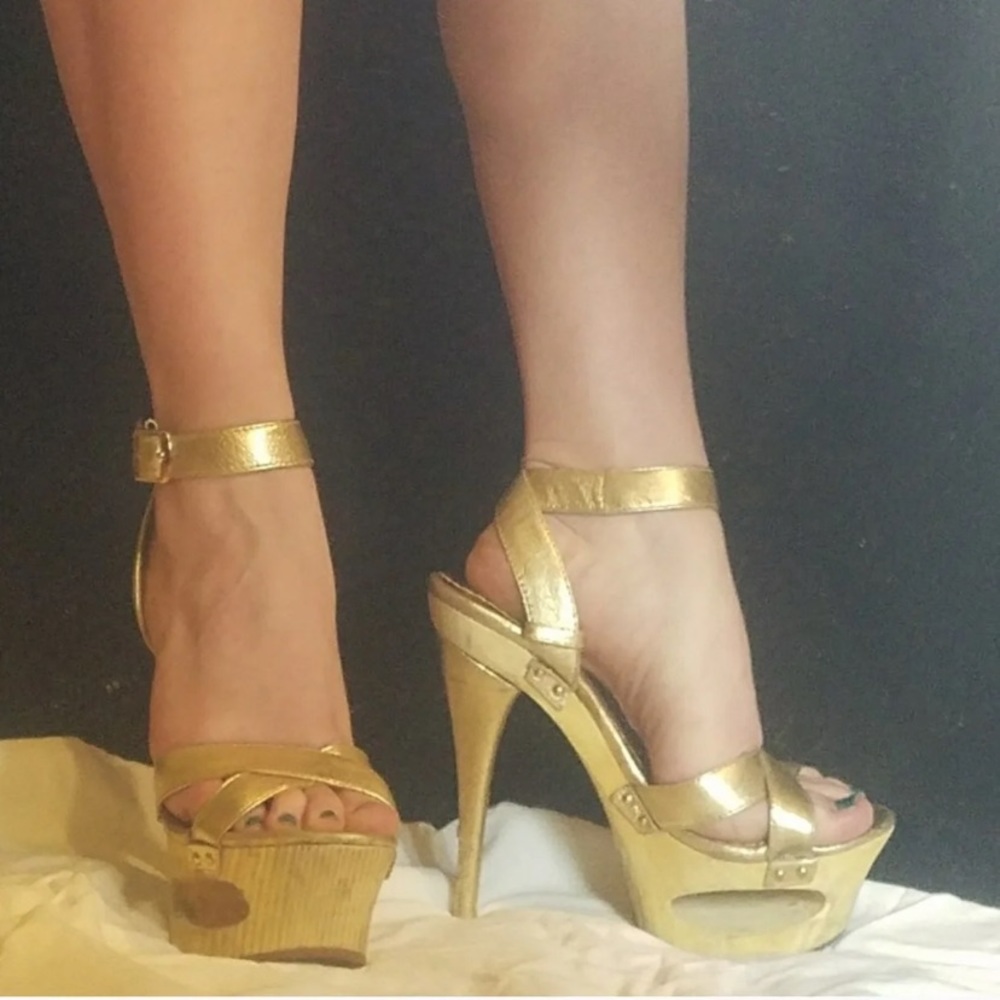 Bebe platform heel sandals